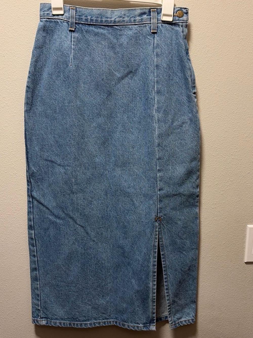 Vintage 90s Hunt Club Denim Midi Skirt High Waisted - Size 8 Made in USA